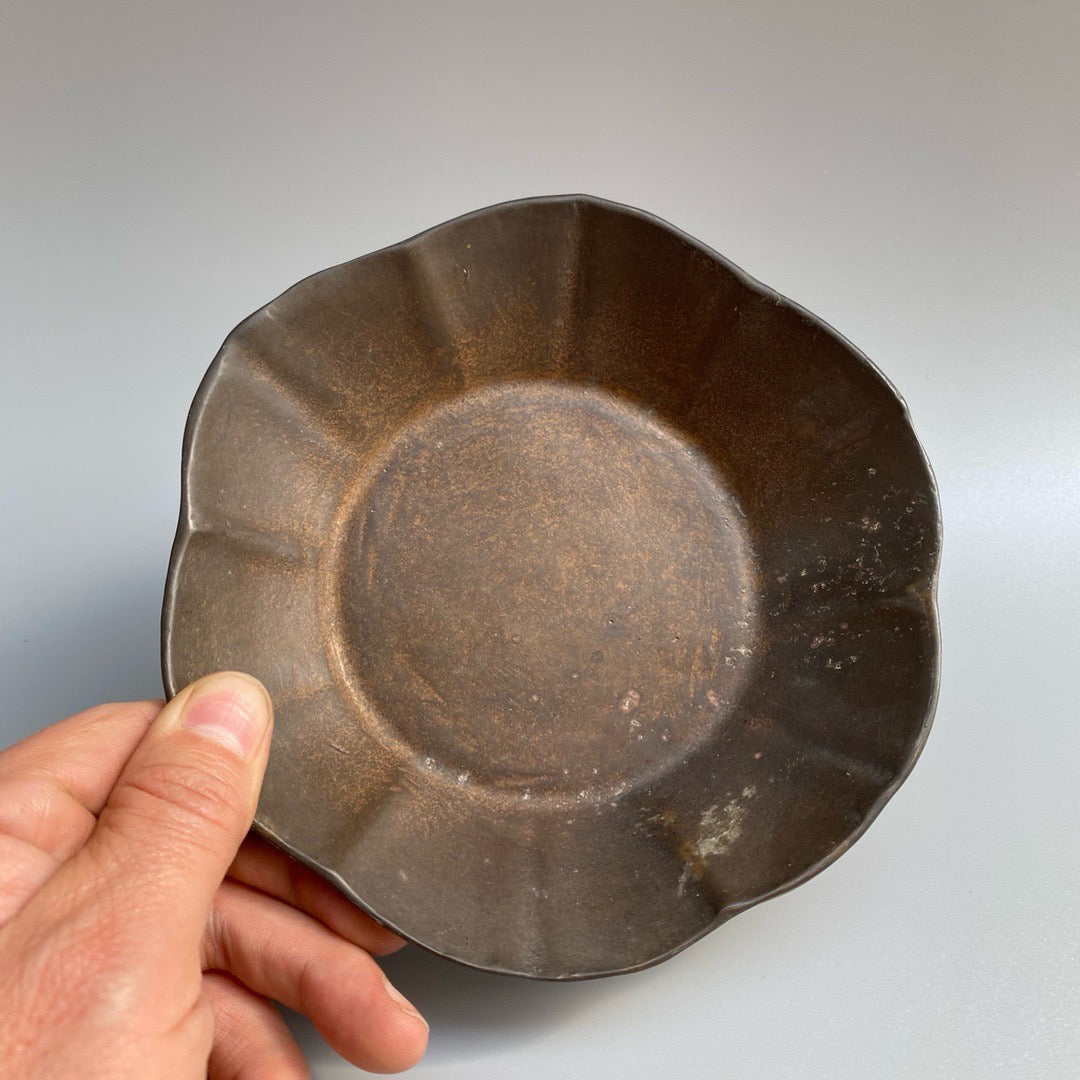 Chinese antique pure copper inkstone pool