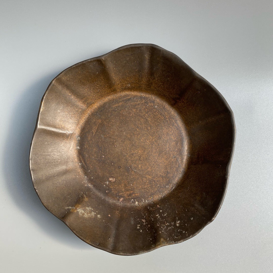 Chinese antique pure copper inkstone pool