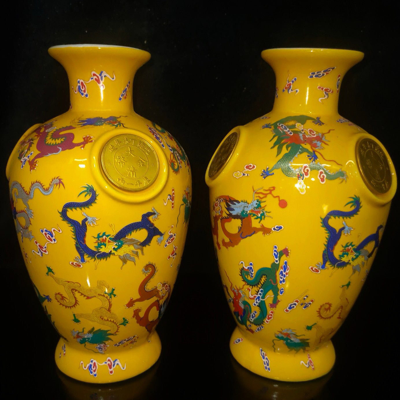 A pair of porcelain vases