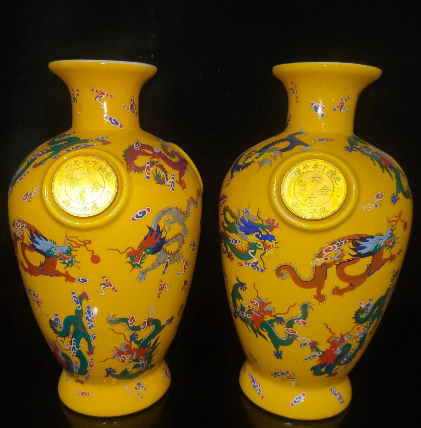 A pair of porcelain vases