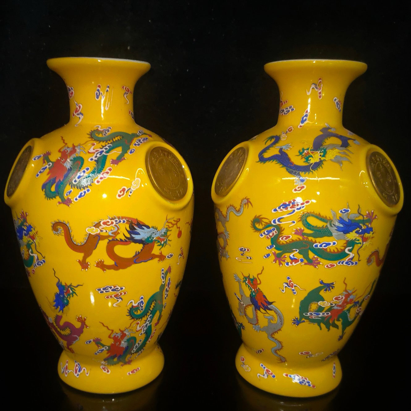 A pair of porcelain vases