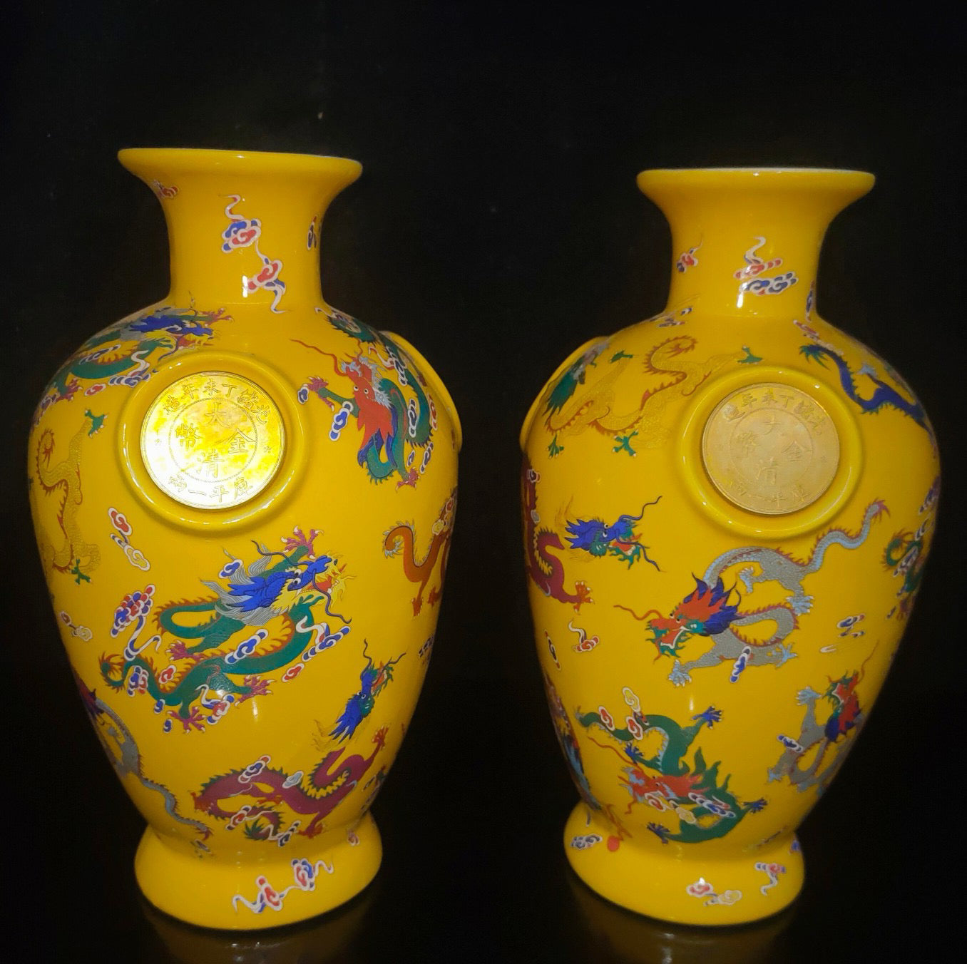 A pair of porcelain vases