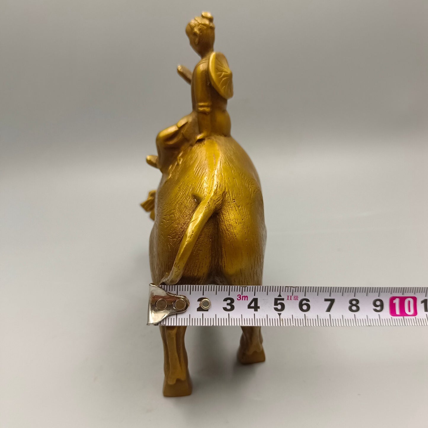 Chinese antique shepherd boy riding bull bronze ornament