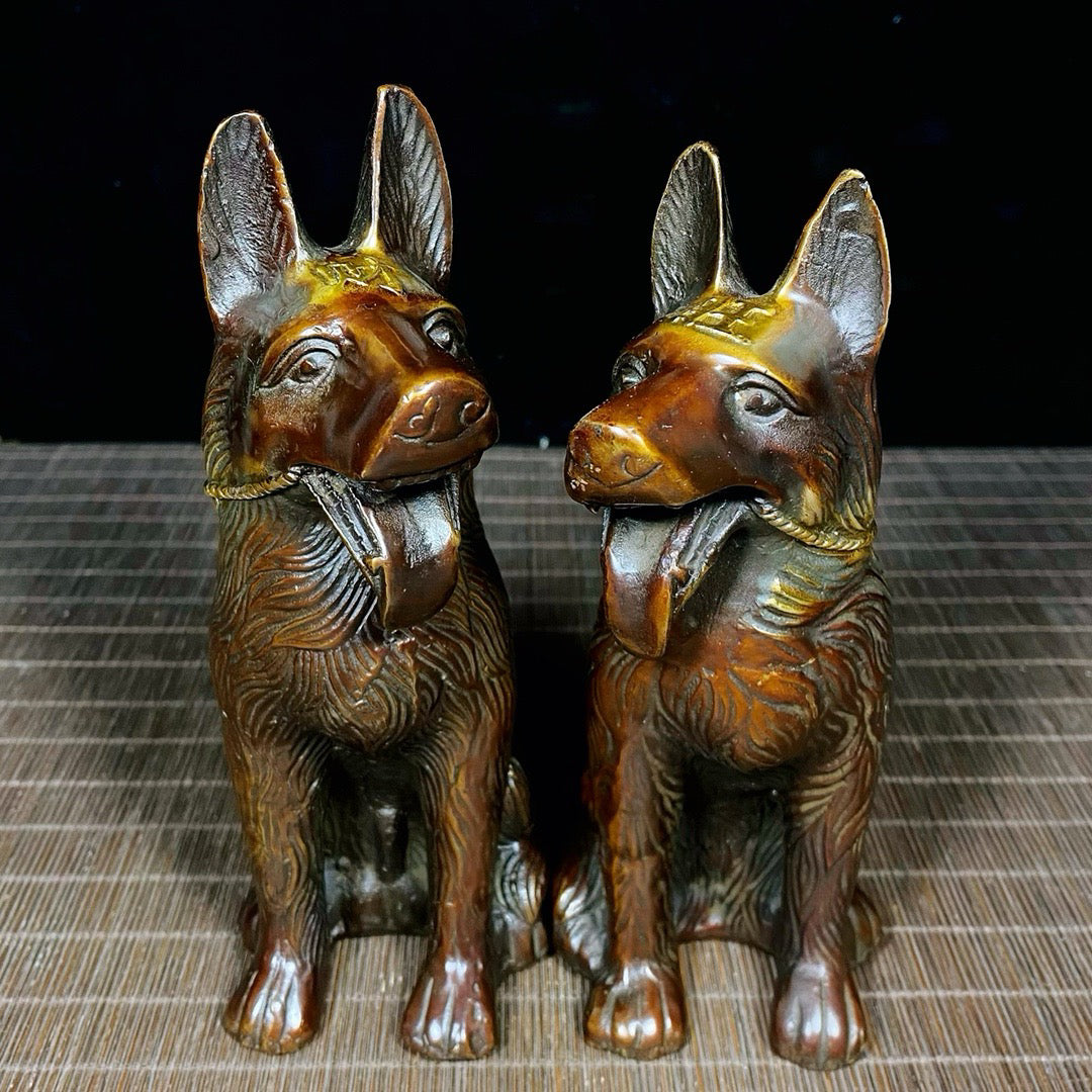 A pair of pure copper Dianjin Wangcai