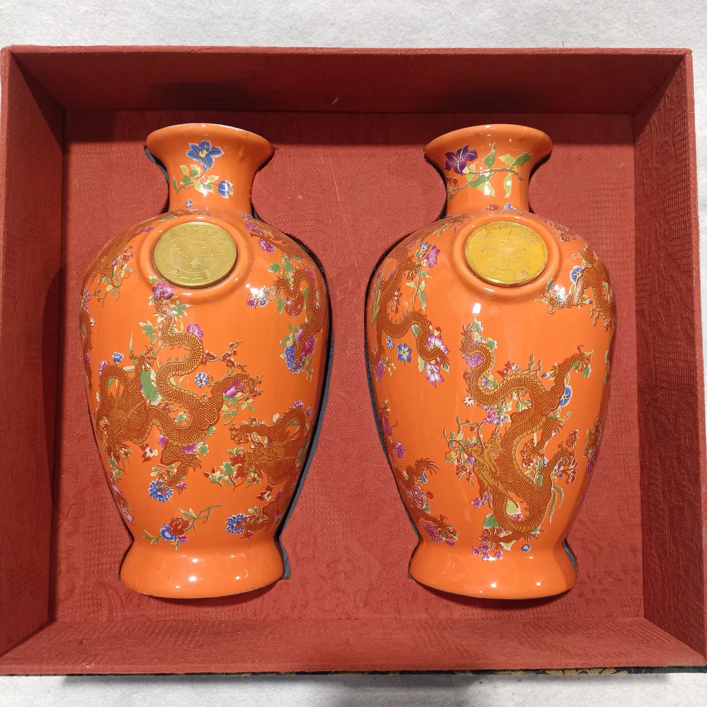 A pair of porcelain vases