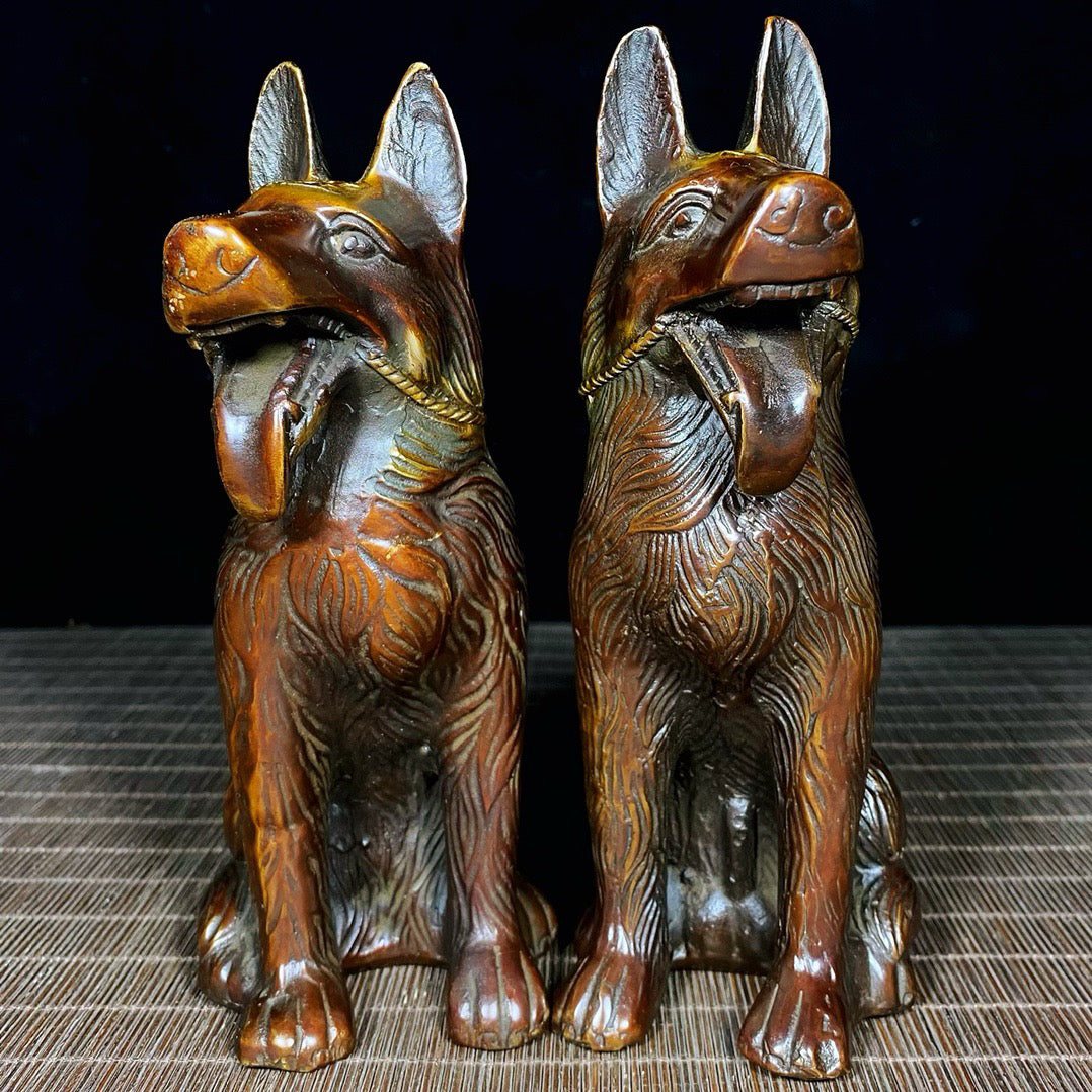 A pair of pure copper Dianjin Wangcai