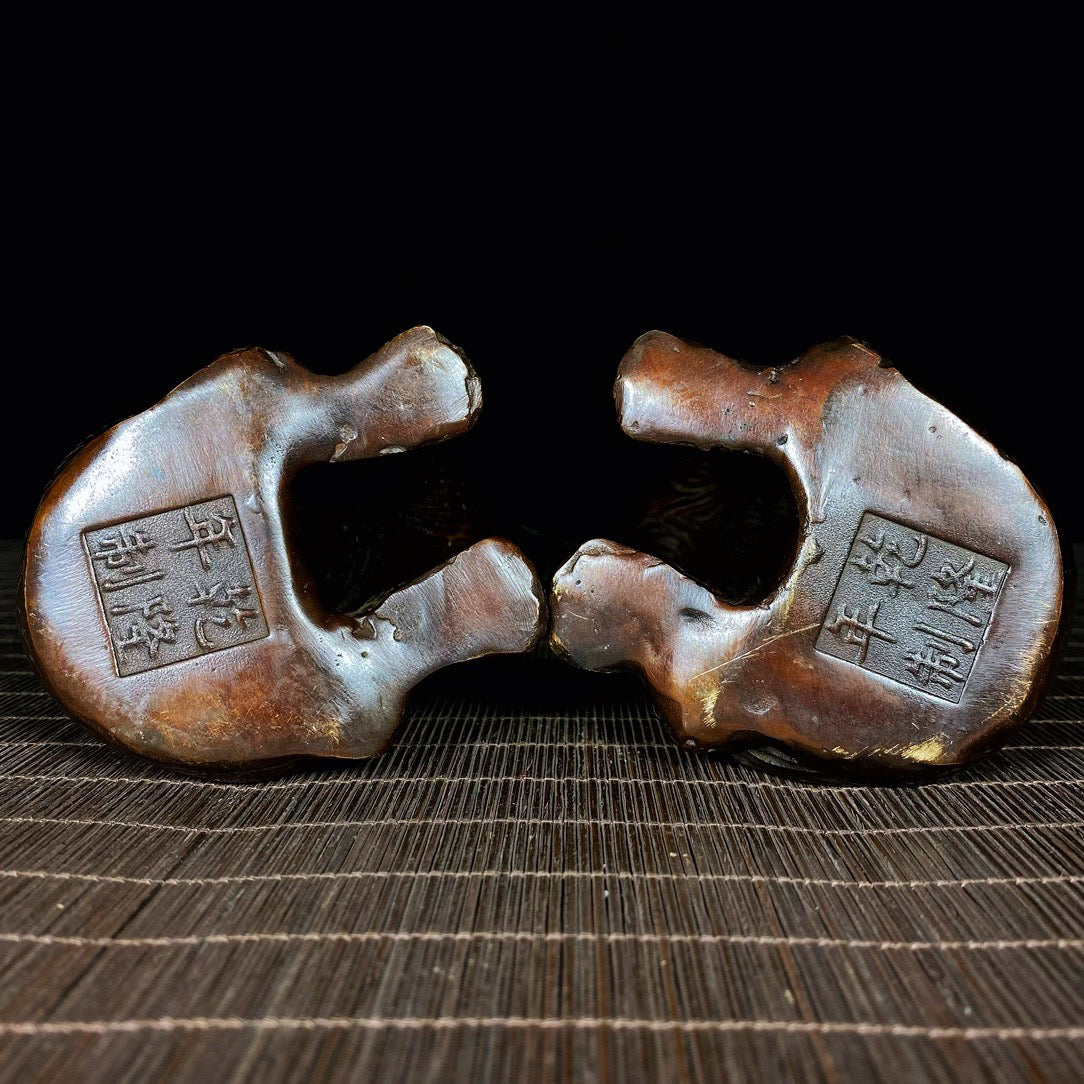 A pair of pure copper Dianjin Wangcai