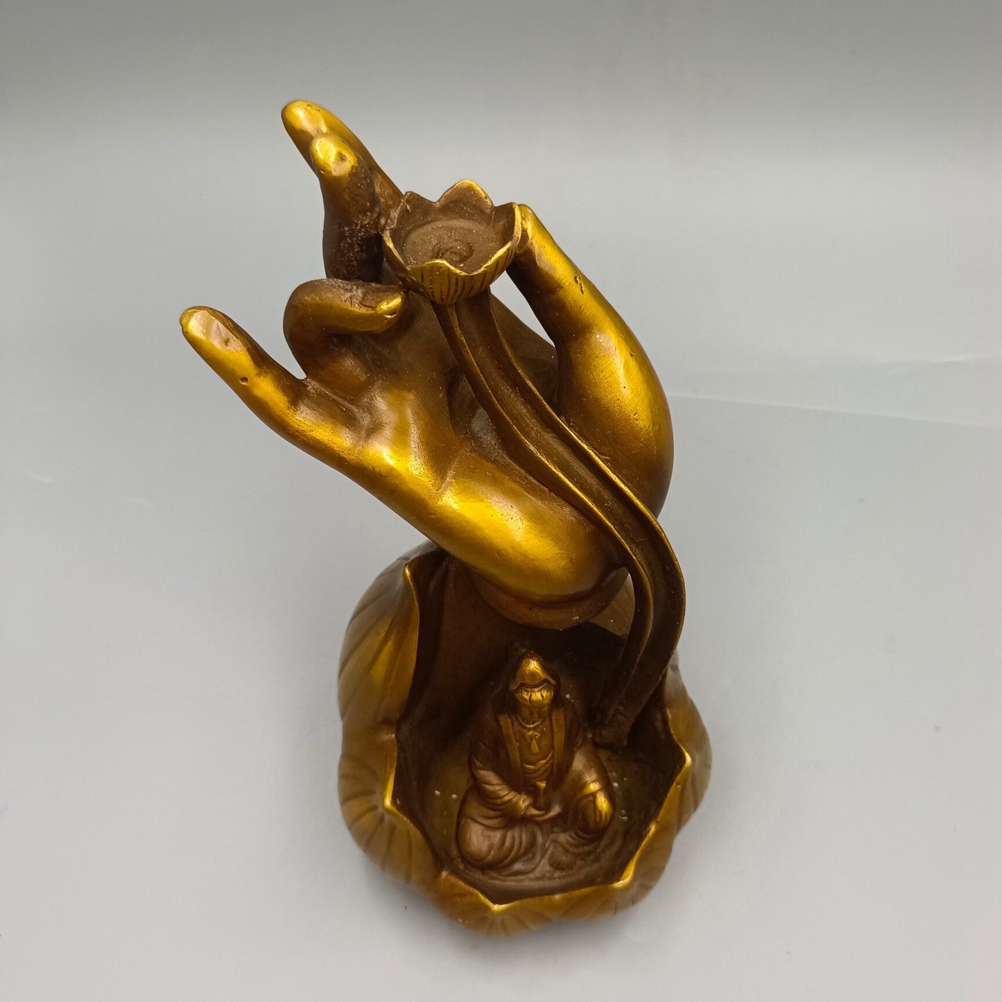 Chinese Antique Guanyin Holy Hand Lotus Flowing Back Fragrance