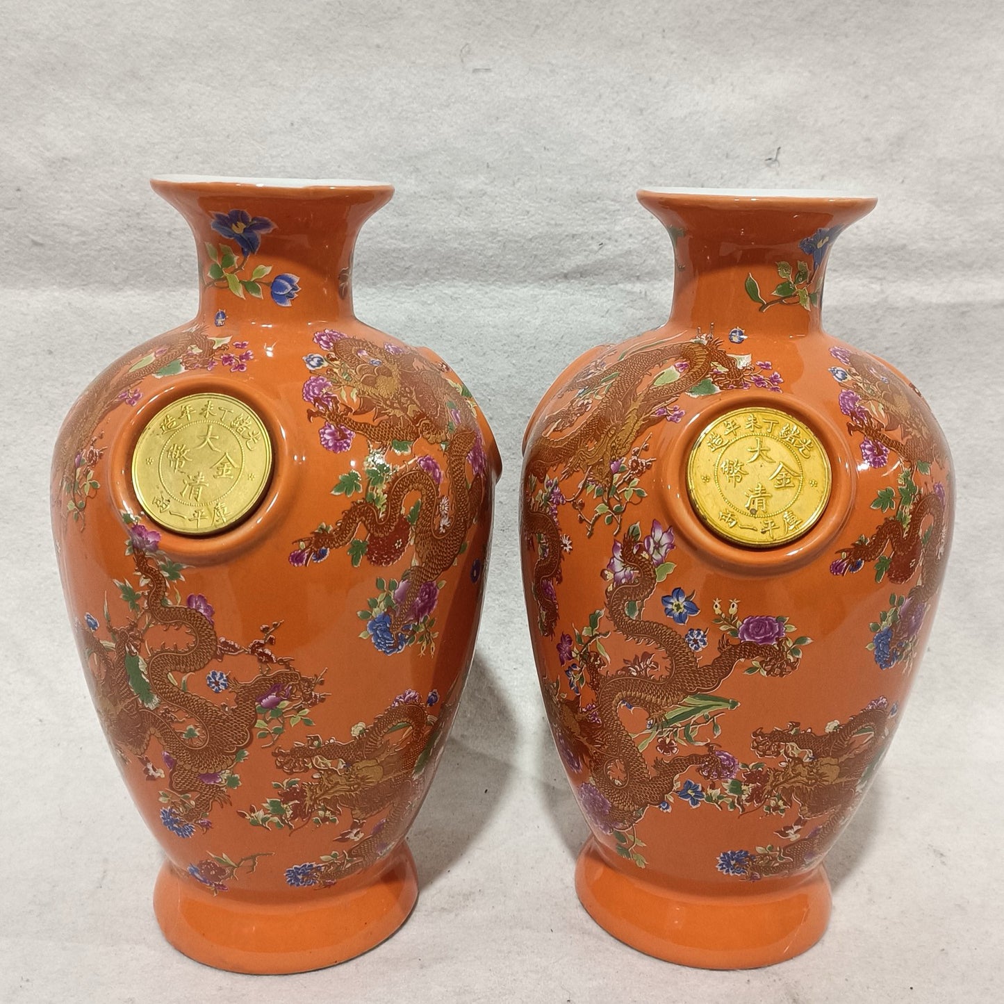 A pair of porcelain vases