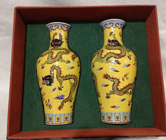 A pair of porcelain vases