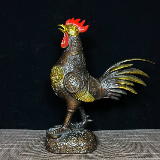 Pure Copper Rich and Auspicious Big Rooster