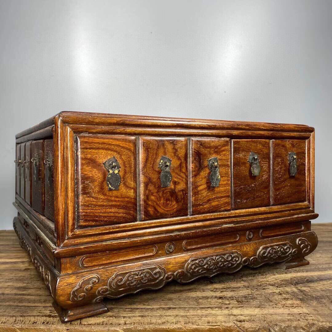 Chinese antique rosewood safety jewelry box