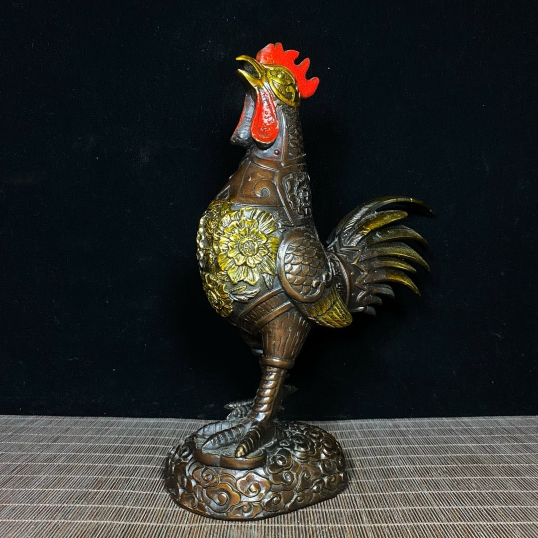 Pure Copper Rich and Auspicious Big Rooster