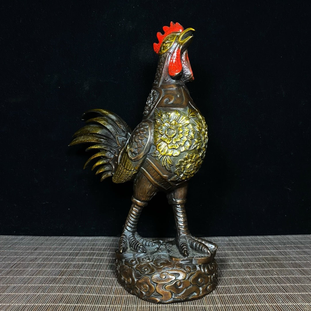 Pure Copper Rich and Auspicious Big Rooster