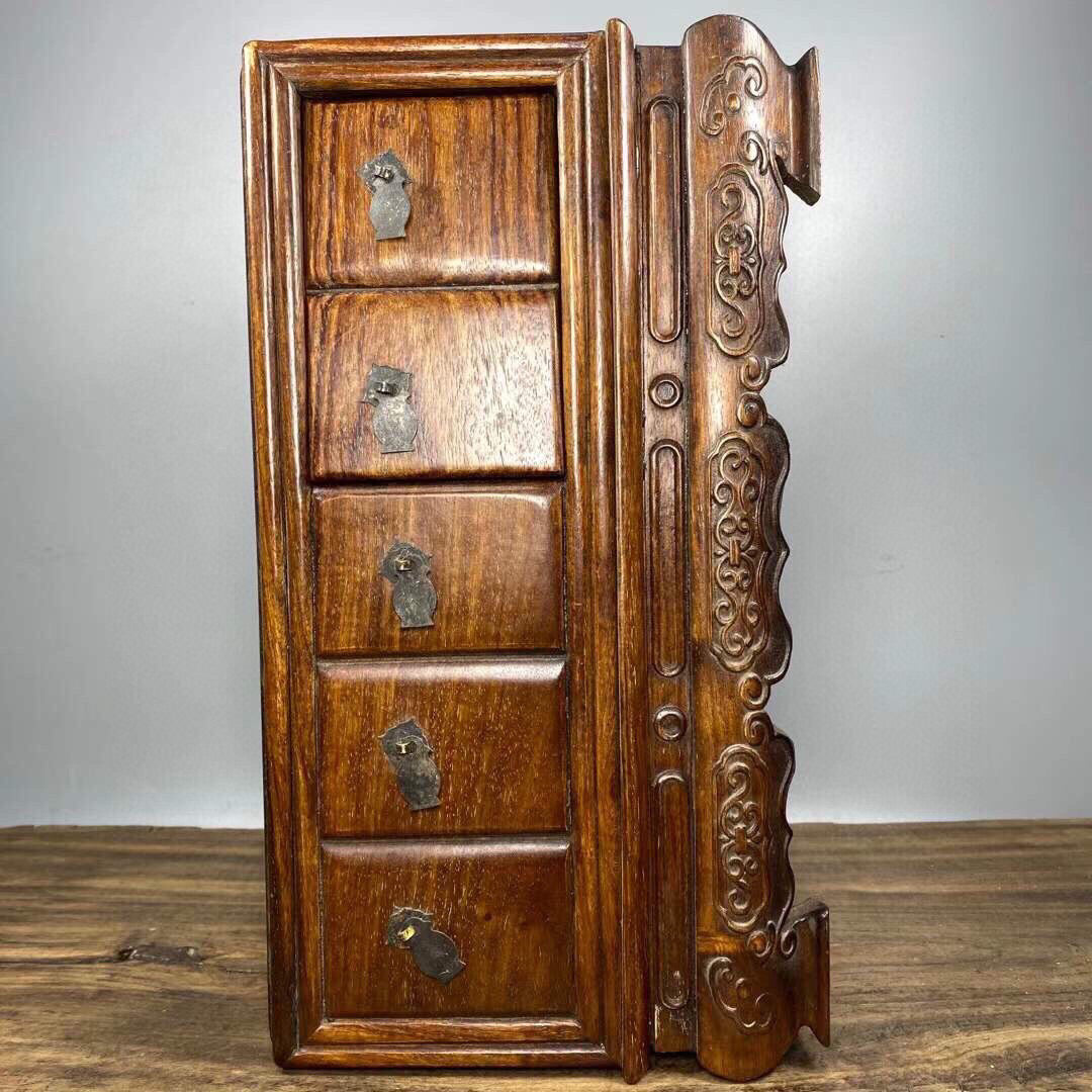 Chinese antique rosewood safety jewelry box