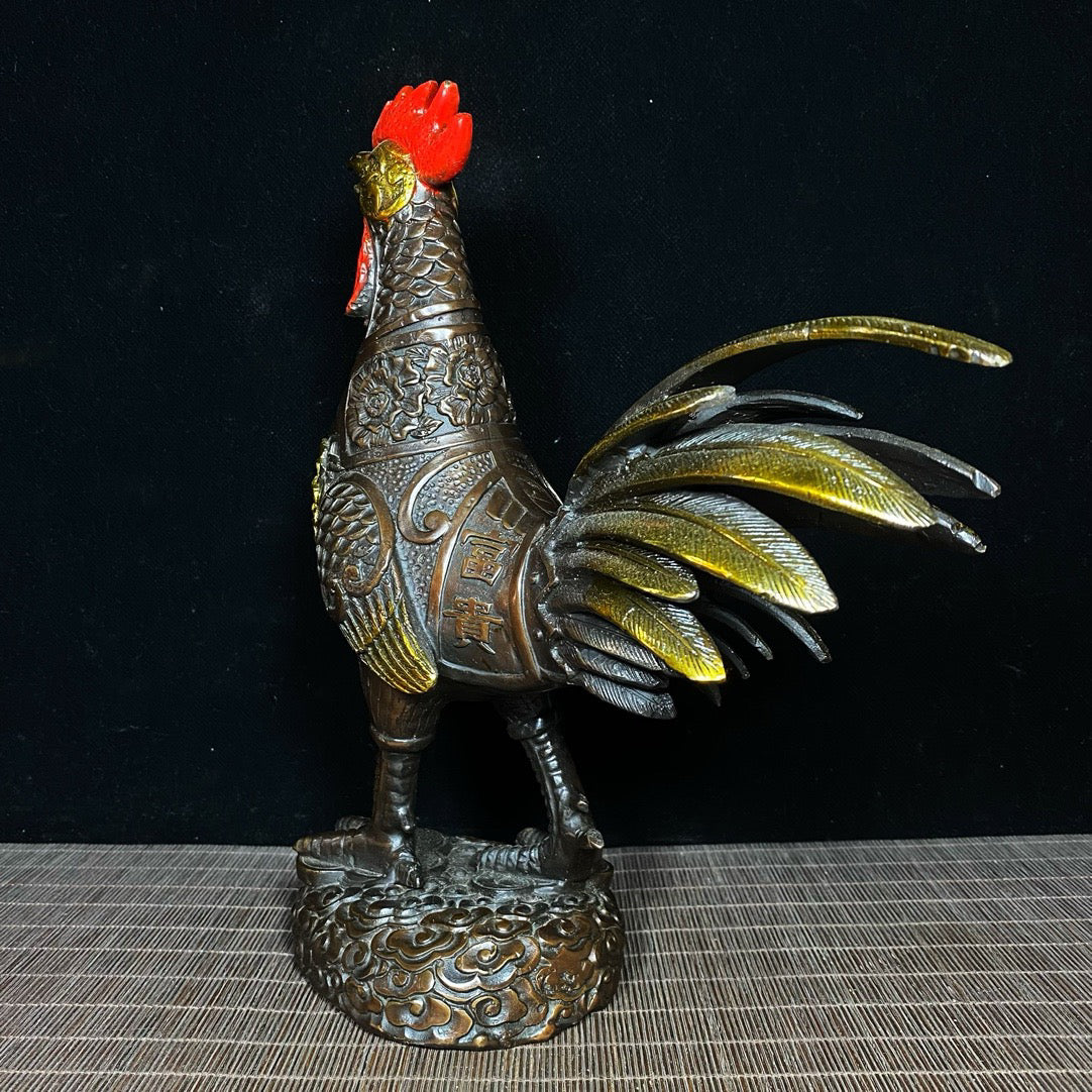 Pure Copper Rich and Auspicious Big Rooster