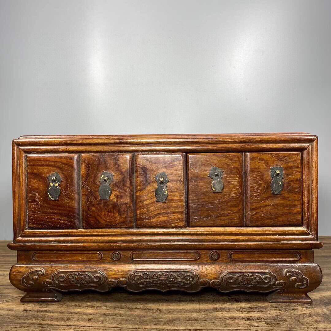 Chinese antique rosewood safety jewelry box