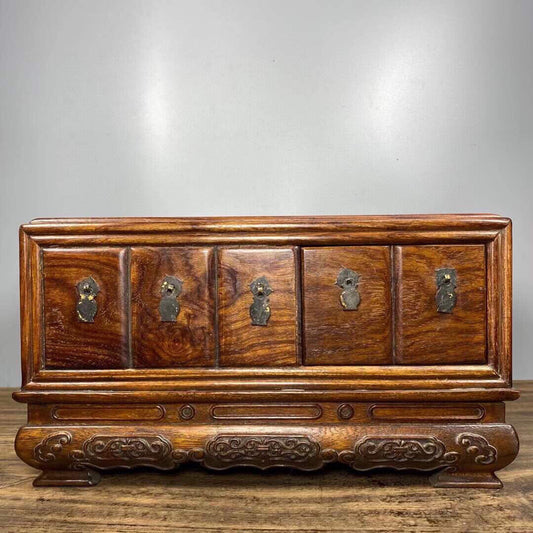 Chinese antique rosewood safety jewelry box