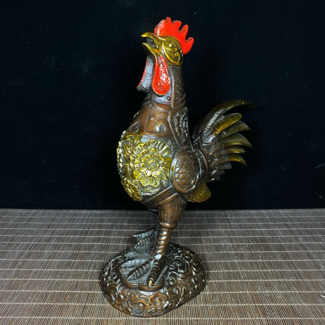 Pure Copper Rich and Auspicious Big Rooster