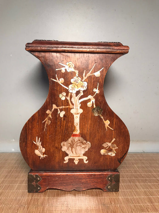 Chinese antique rosewood safety jewelry box