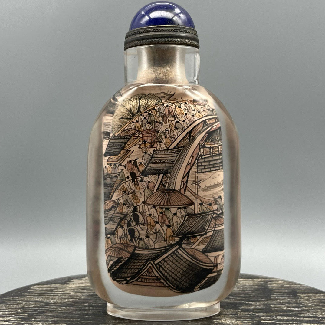Chinese antique thick tire old glass snuff bottle