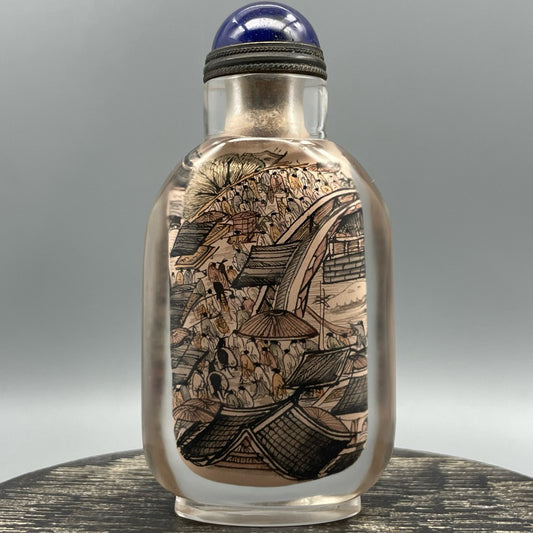 Chinese antique thick tire old glass snuff bottle