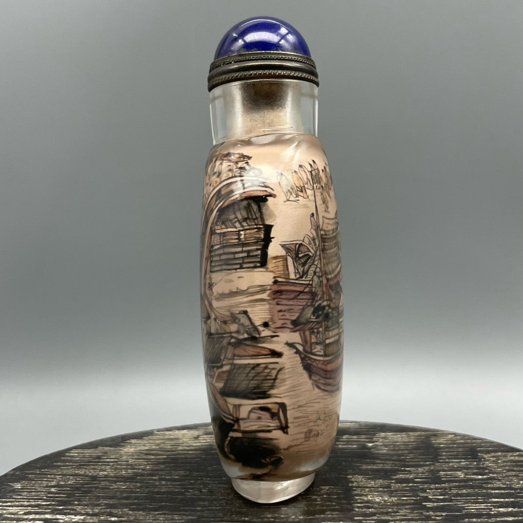 Chinese antique thick tire old glass snuff bottle