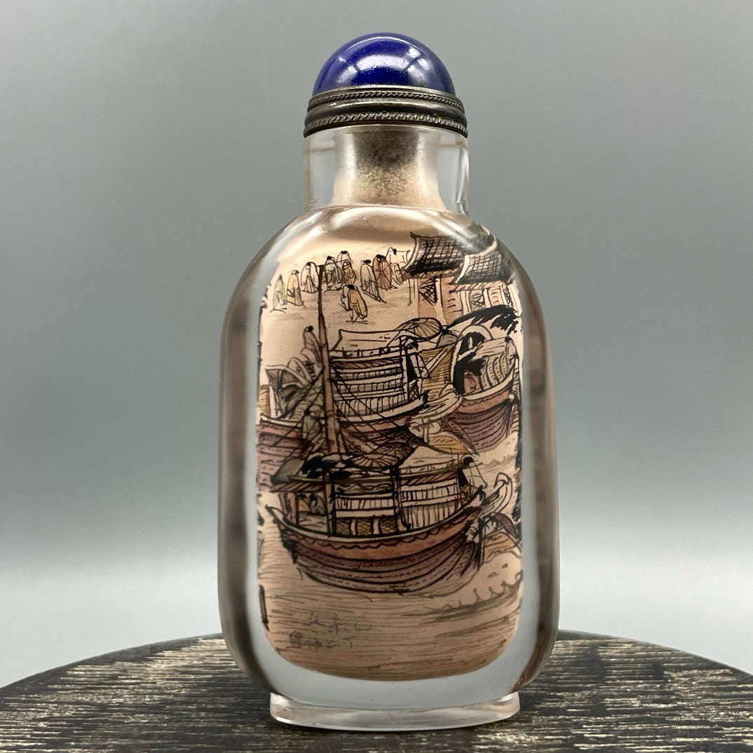 Chinese antique thick tire old glass snuff bottle