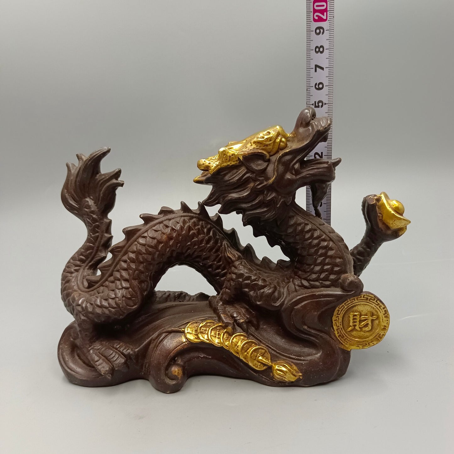 Chinese antique pure copper attracts wealth and treasures, Yuanbao Dragon