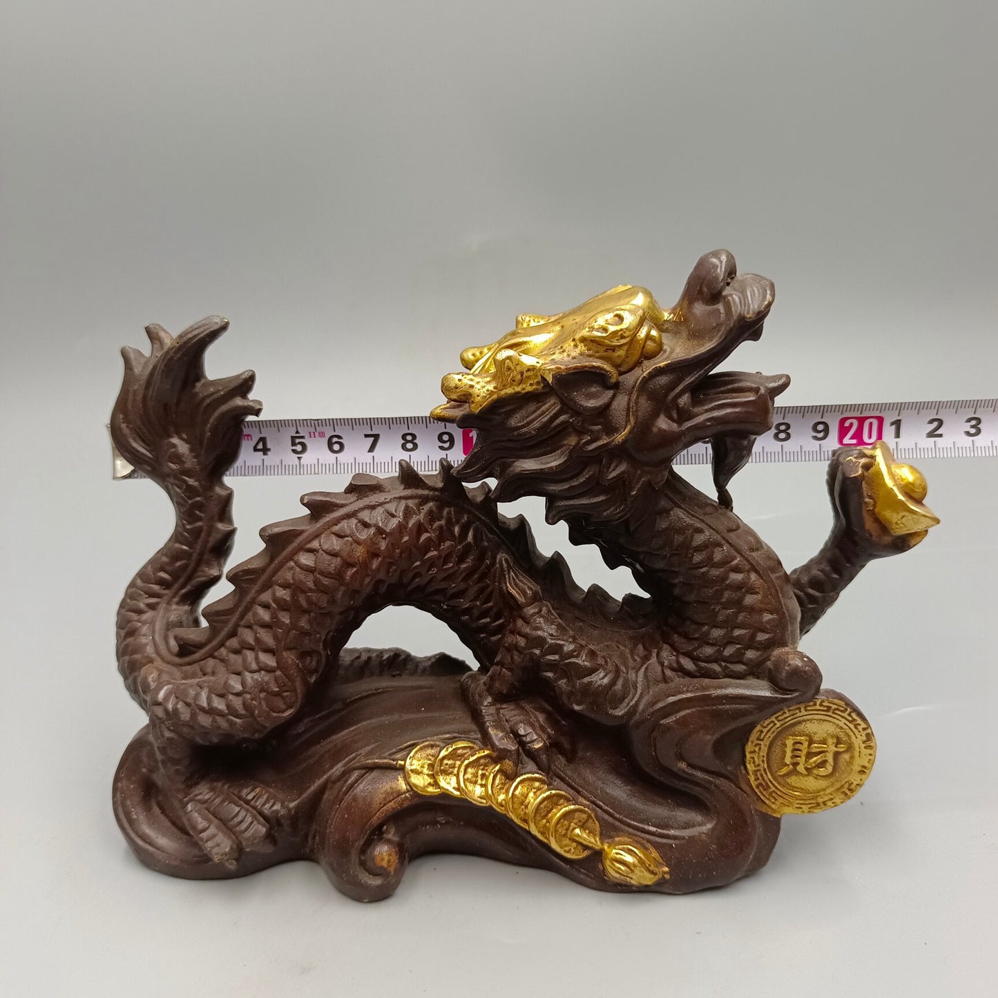 Chinese antique pure copper attracts wealth and treasures, Yuanbao Dragon