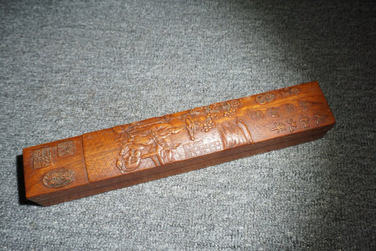 Chinese antique rosewood carving brush box