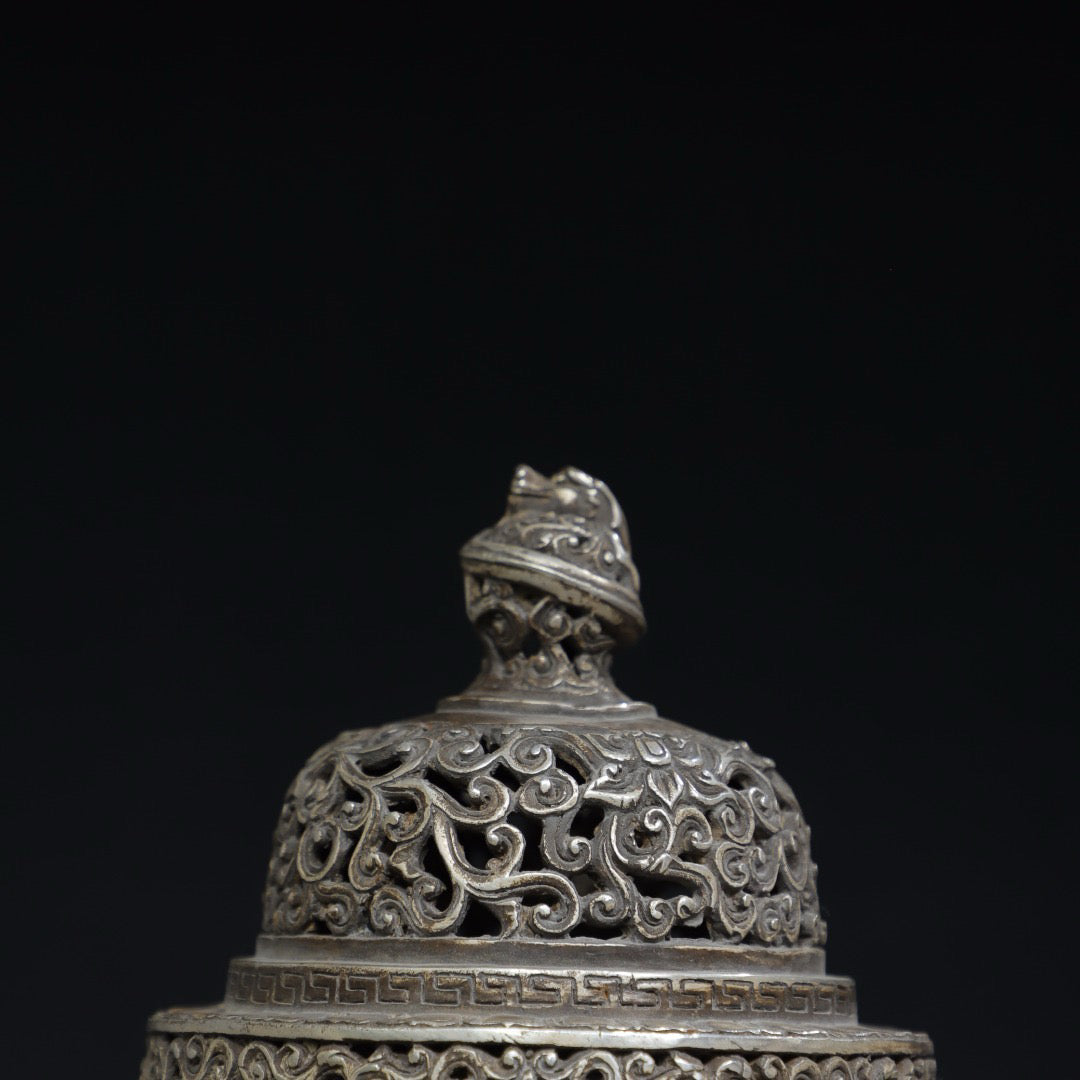 Pure copper auspicious eight treasure incense burner