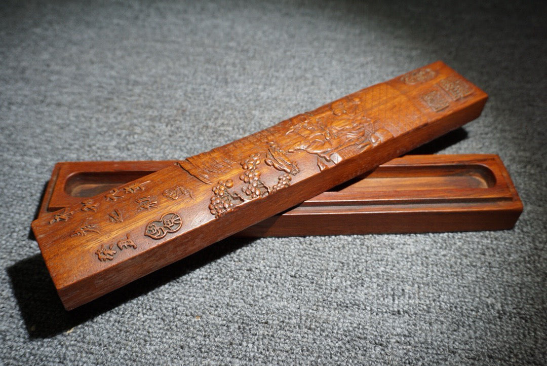 Chinese antique rosewood carving brush box