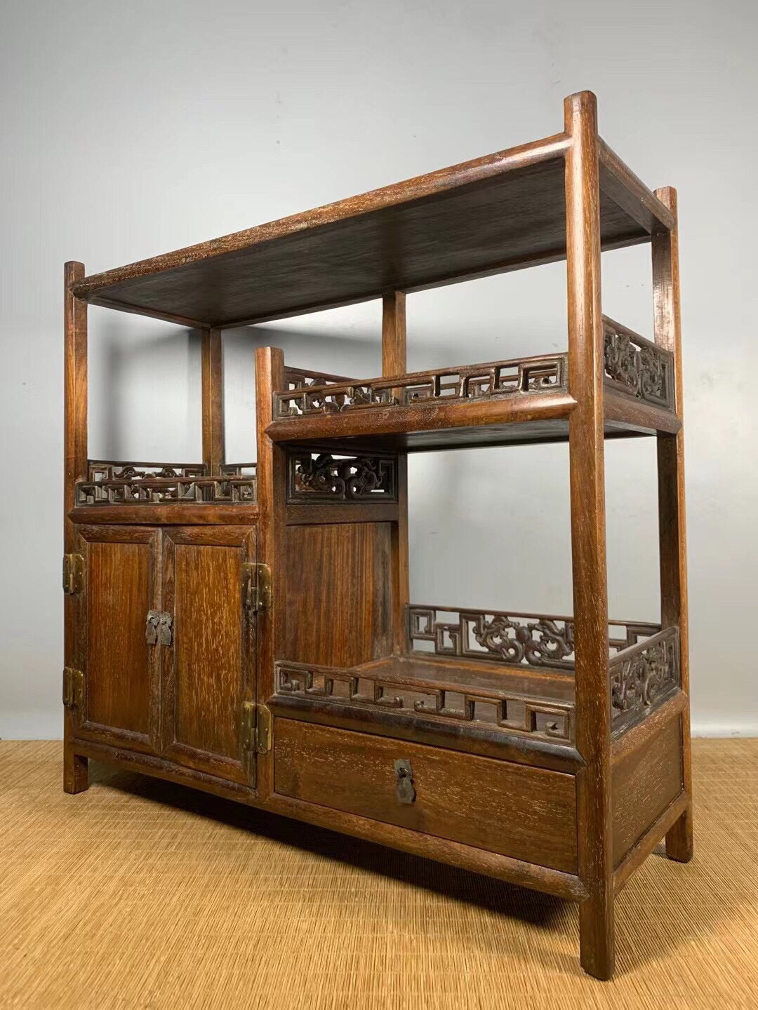 Chinese antique rosewood tea cabinet