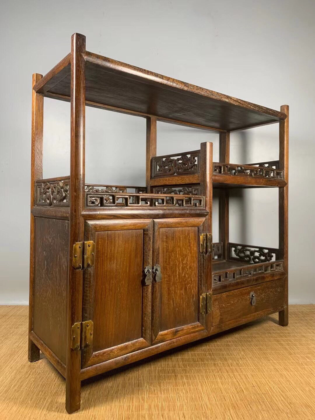 Chinese antique rosewood tea cabinet
