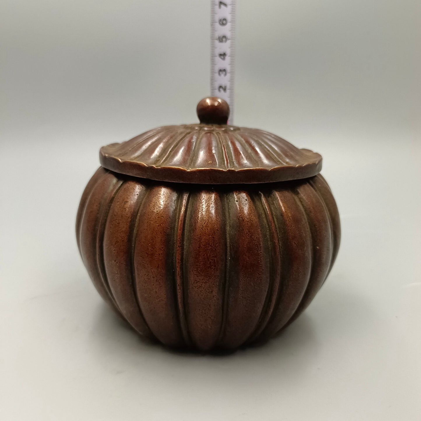 Chinese antique pumpkin copper jar
