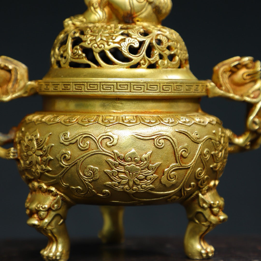Pure copper covered incense burner