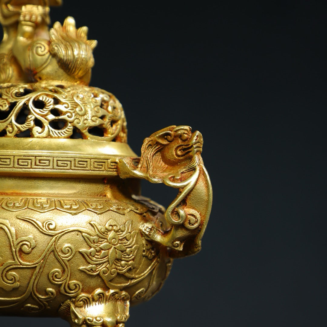Pure copper covered incense burner