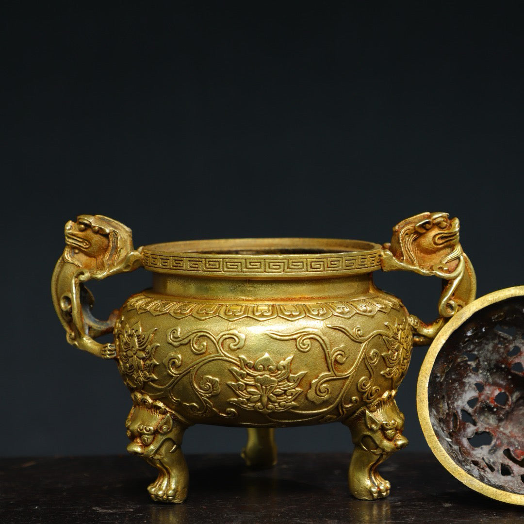 Pure copper covered incense burner