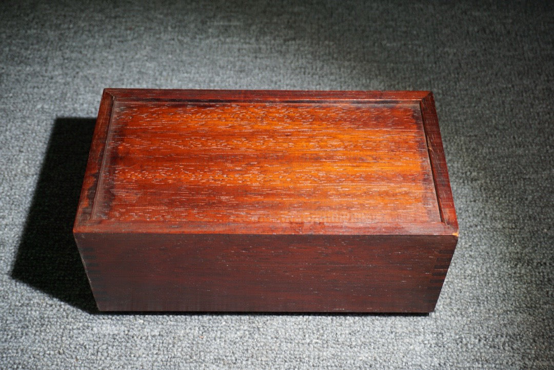 Chinese antique rosewood inlaid shell sliding box