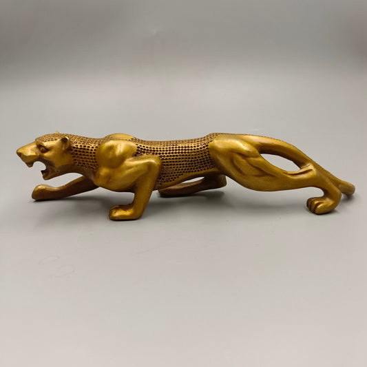 Chinese antique gold leopard copper ornaments