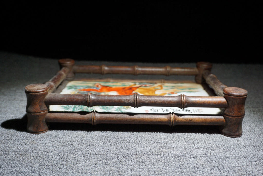 Chinese antique rosewood inlaid porcelain plate achieves instant success in tea dishes