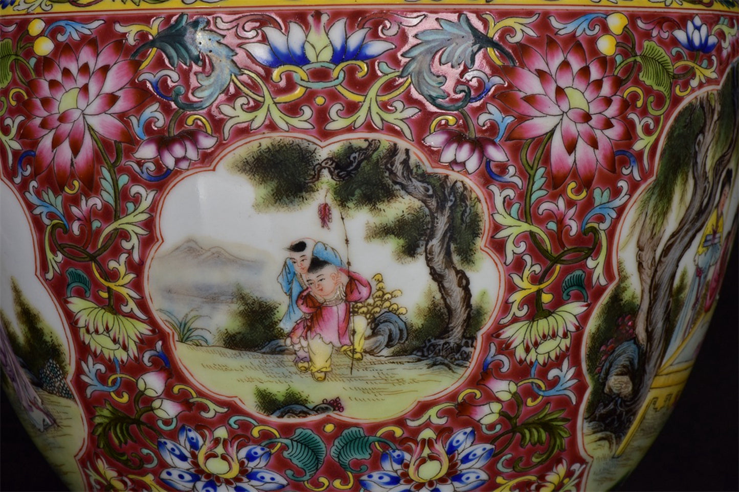 Chinese antique double eared gold-plated drum