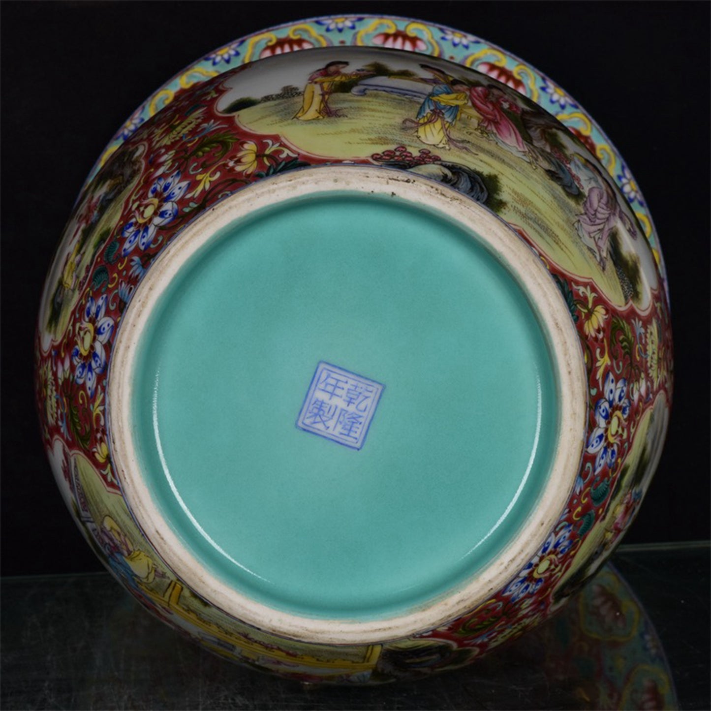 Chinese antique double eared gold-plated drum