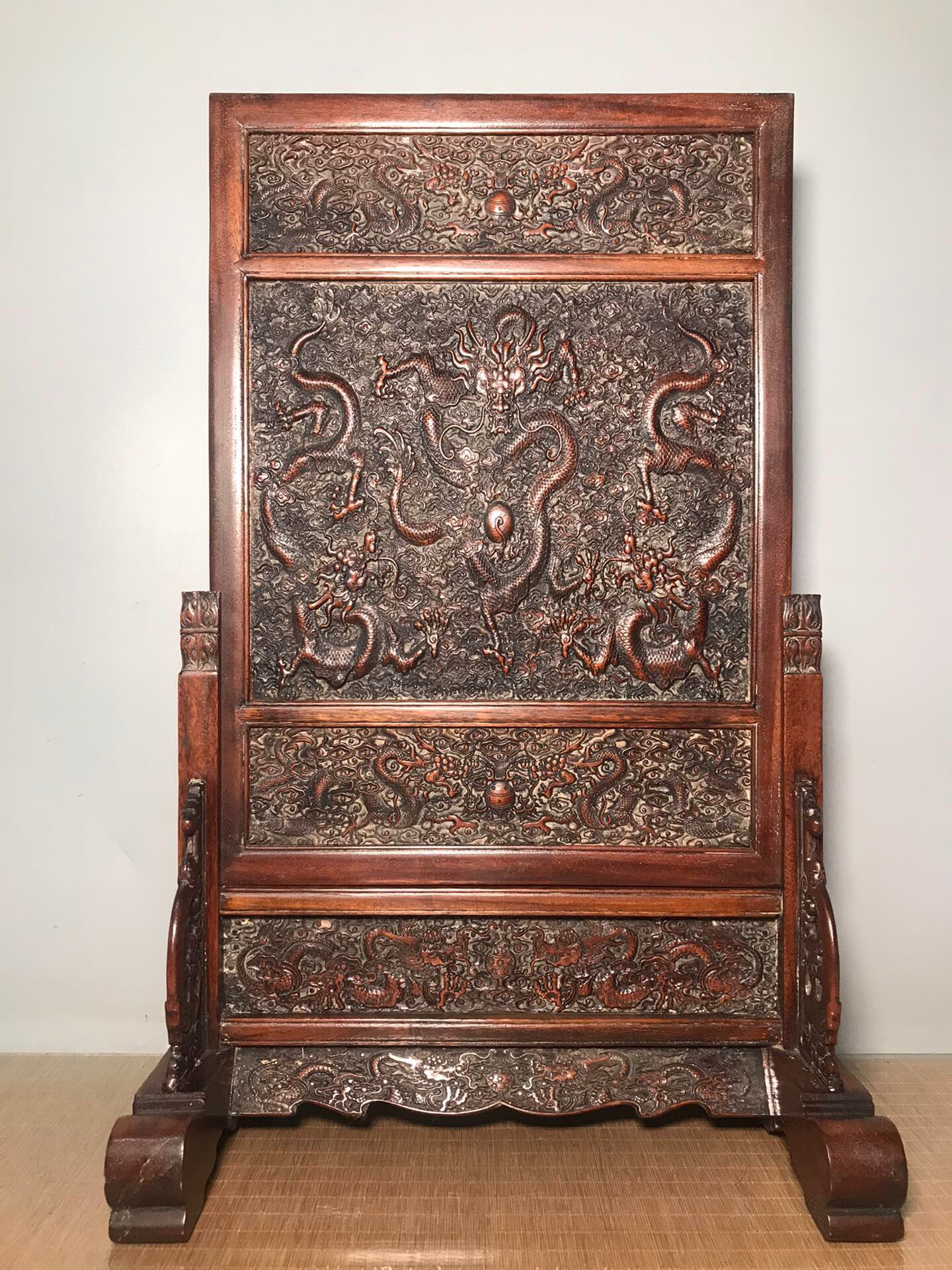 Chinese antique rosewood screen insert