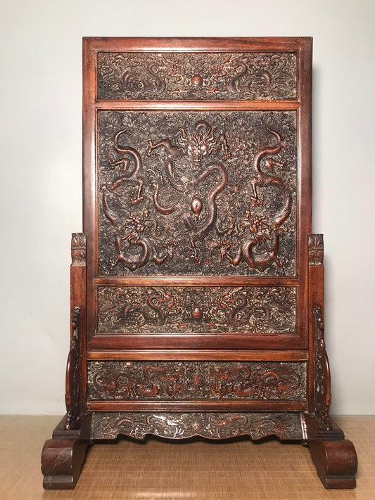 Chinese antique rosewood screen insert