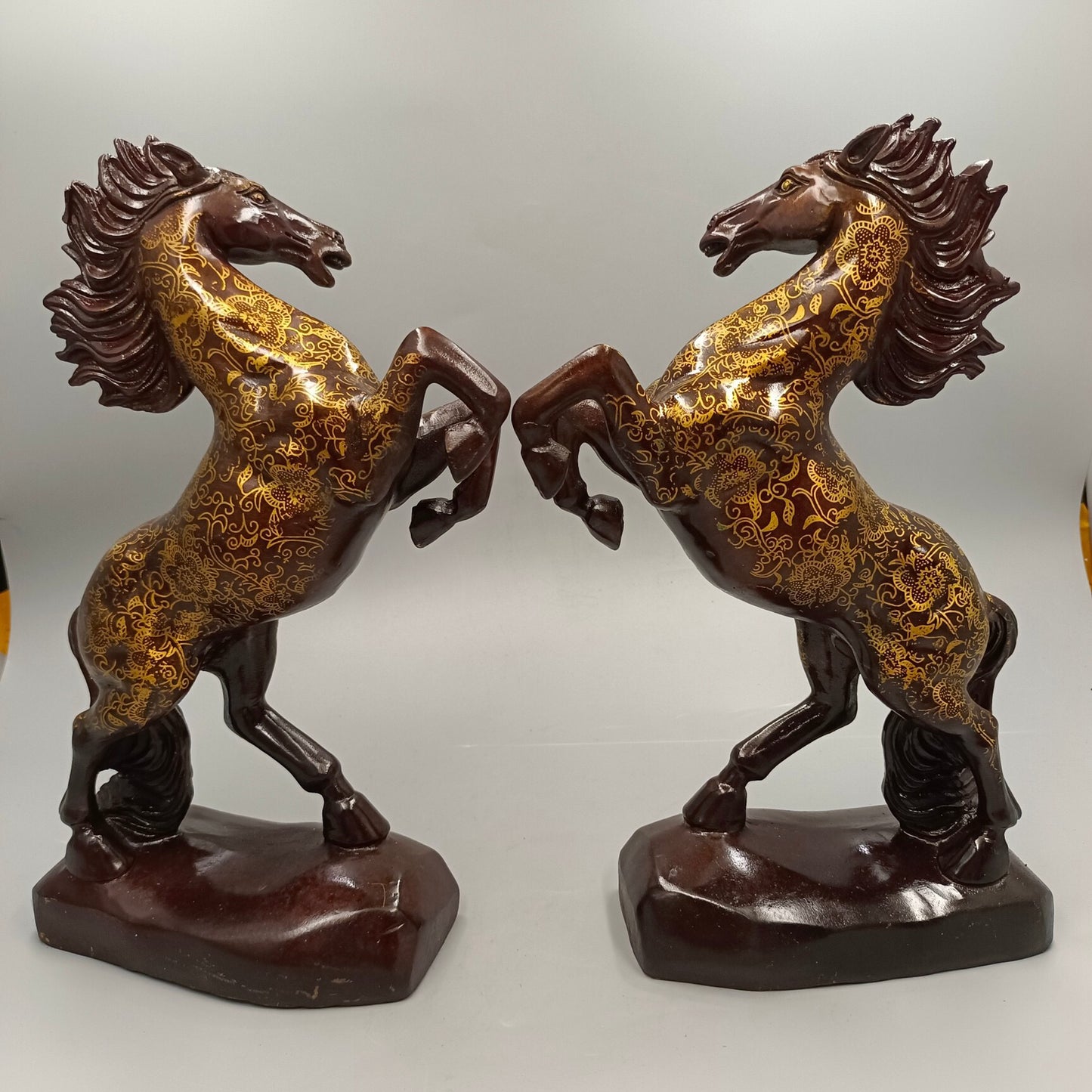 A pair of Chinese antique war horses