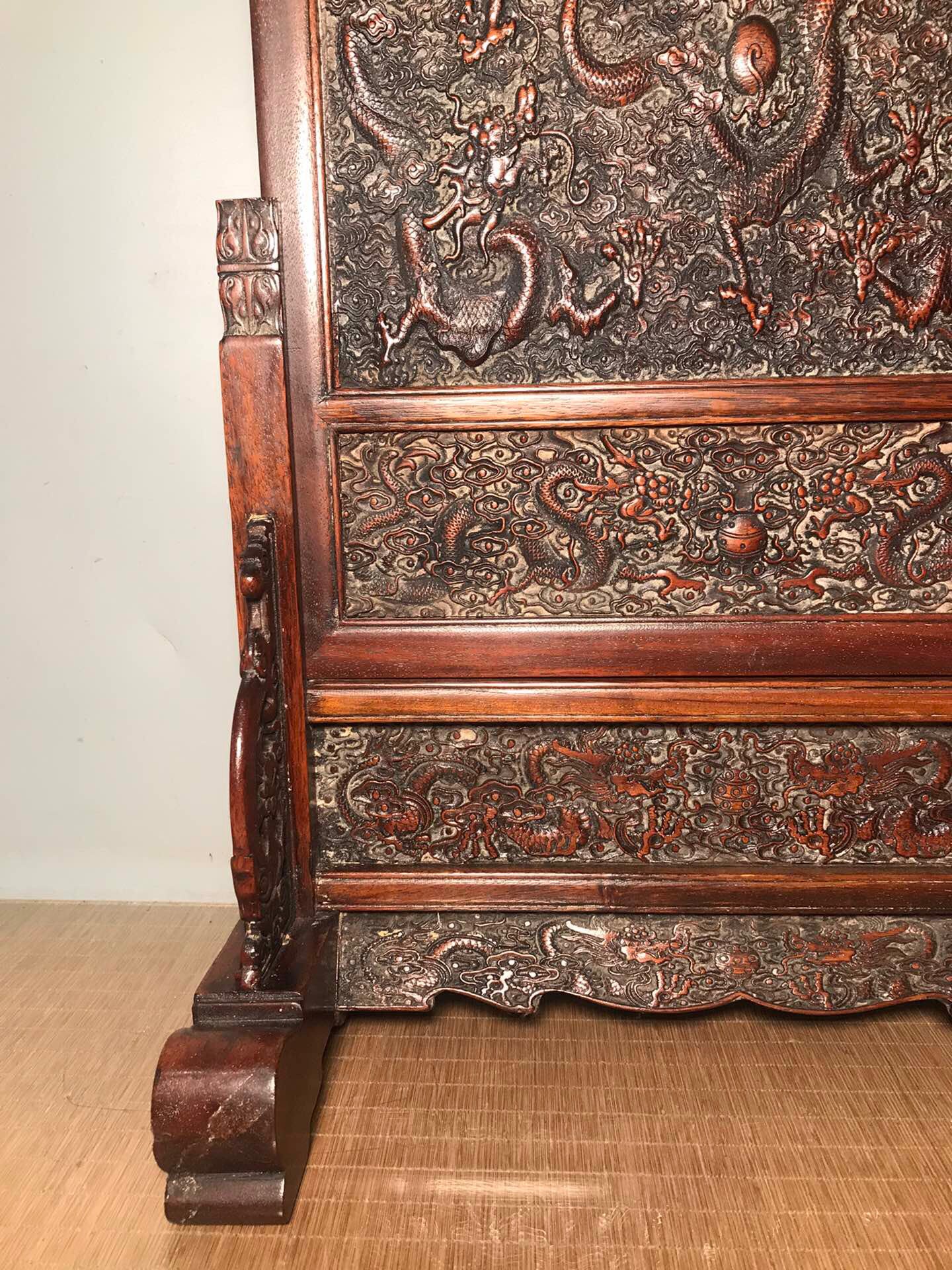 Chinese antique rosewood screen insert