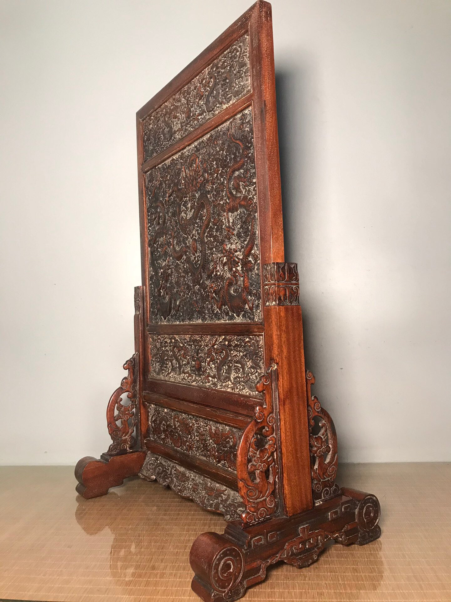 Chinese antique rosewood screen insert