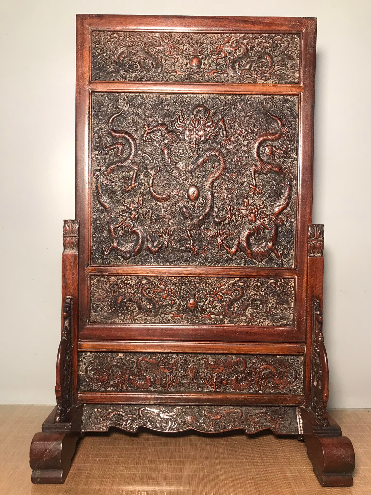 Chinese antique rosewood screen insert